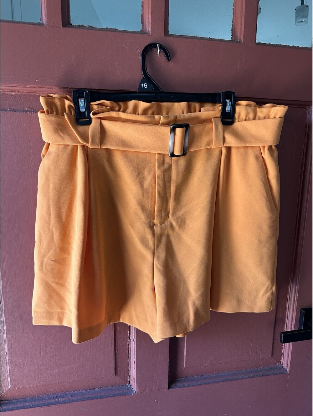 Nine West Retro High Rise Orange Flowy Shorts Womens XL